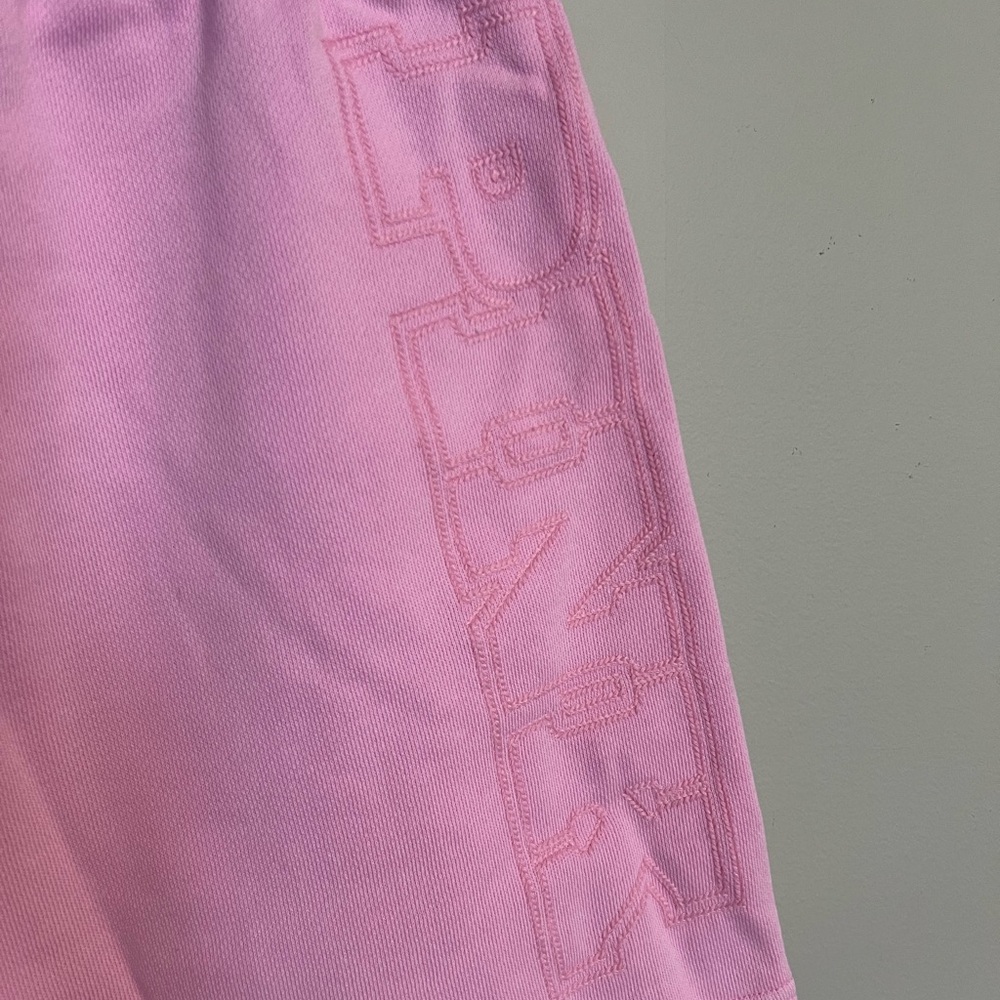 PINK VICTORIA’S SECRET Ivy Fleece Sweat Shorts High Rise Pink Lollipop Logo XL - Picture 5 of 12